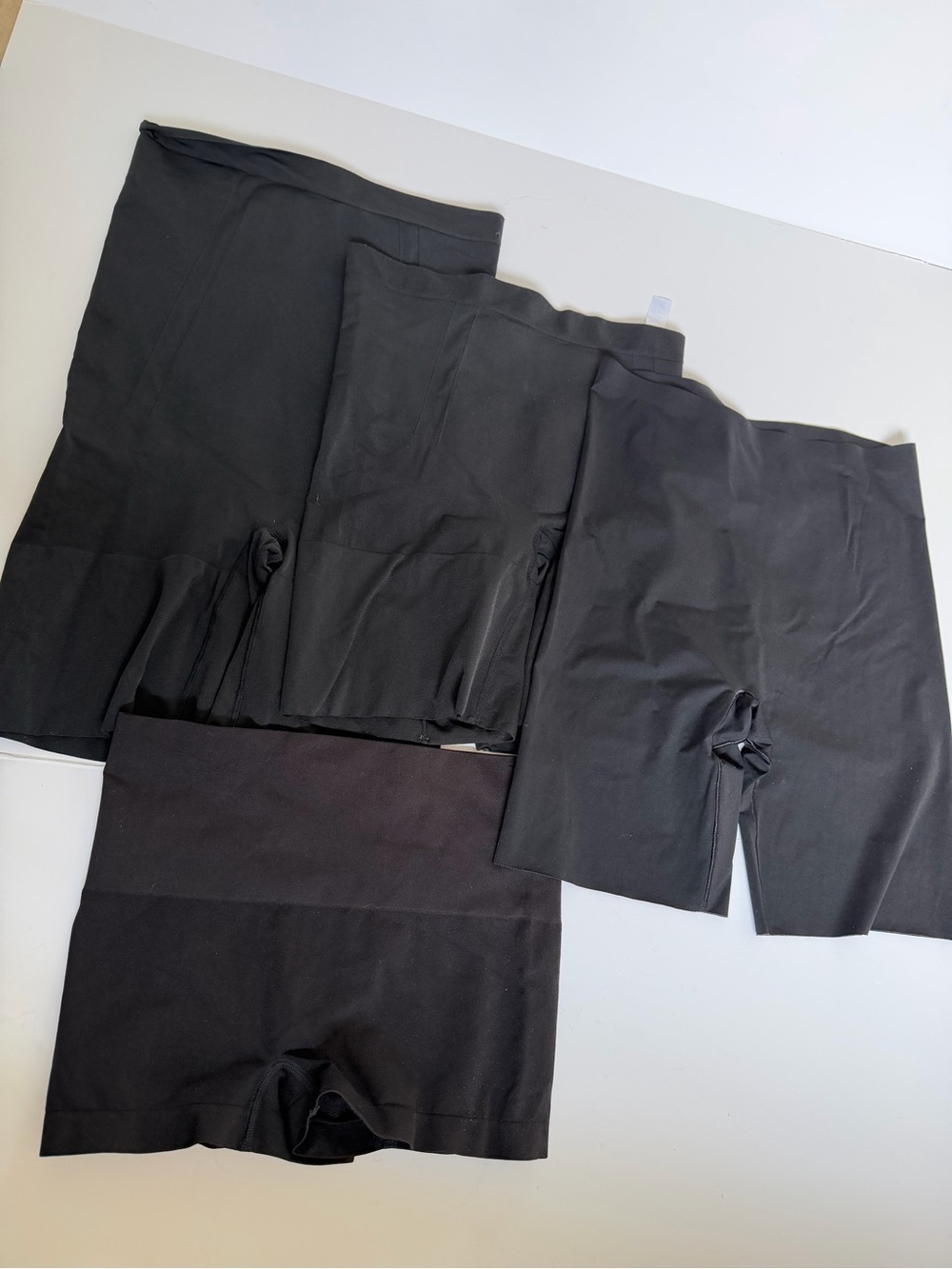 SPANX Shapewear Shorts Size Large Black Lot of 4 High Waist Mid Thigh